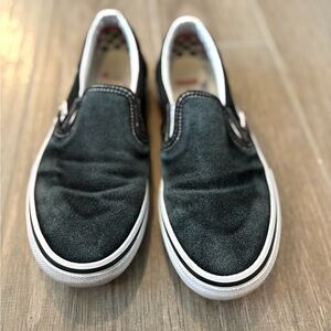 Vans Black Suede Slip-On Sneakers